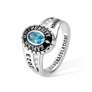 Custom High School 2024 Class Rings 925 Sterling Silver Personalized University Graduation Ring For Women College Rings Gifts