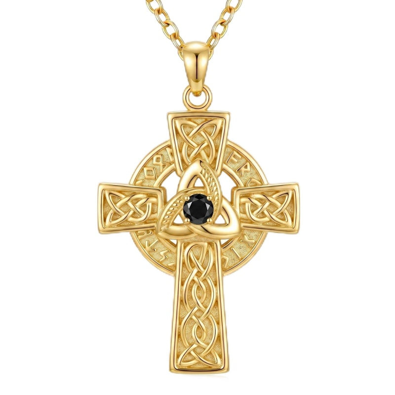 14K Gold Plated Cross Necklace for Women