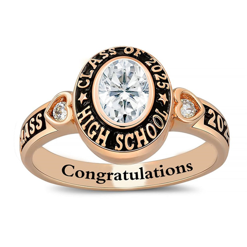 Sterling Silver Personalized Engraved Birthstone Class Ring Graduation ...