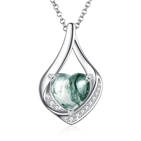 Sterling Silver Heart Shape Tear Dangle Urn Necklace for Ashes