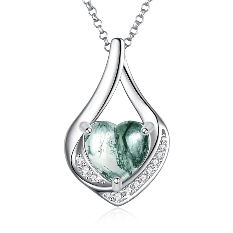 Sterling Silver Heart Shape Tear Dangle Urn Necklace for Ashes