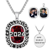 Sterling Silver Custom  Photo High School  College Graduation Necklace