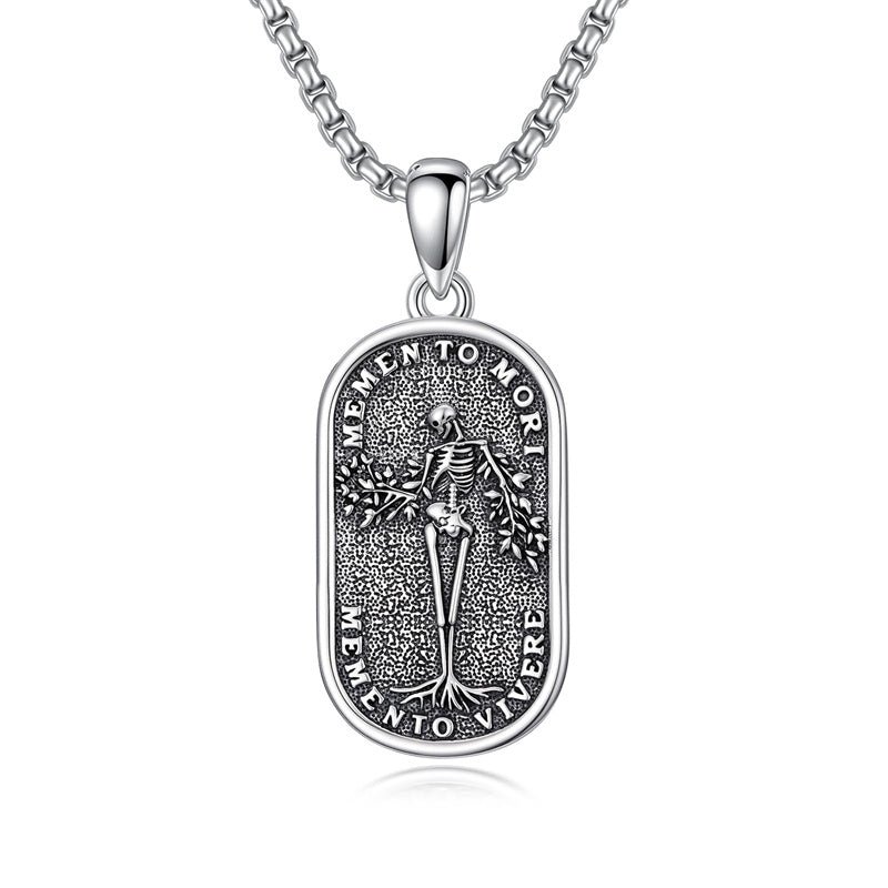 Sterling Silver Memento Mori Tree of Life Anubis Pendant Viking Amulet   Protection Pendant Necklace Egyptian Jewelry Christmas Birthday Gifts