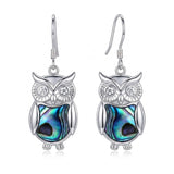 Sterling Silver Abalone Shell Hummingbird Owl Sea Turtle Cat Frog Horse Seahorse Dangle Earrings  Gifts for Christmas