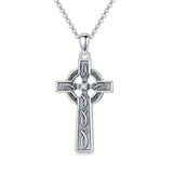 Sterling Silver Wooden Cross Pendant Necklace