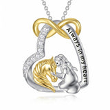 Sterling Silver Bunny Girl Pendant Necklace With Engraved Always in My Heart