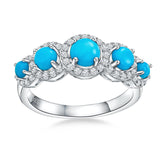 Sterling Silver Turquoise Engagement Ring for Women