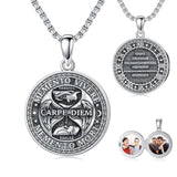 Sterling Silver Personalized Photo Memento Mori Pendant Skull Pendant Necklace