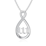 Sterling Silver 111 222 333 444 555 777 888 999 Infinity Angel Number Pendant Necklace