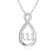 Sterling Silver 111 222 333 444 555 777 888 999 Infinity Angel Number Pendant Necklace