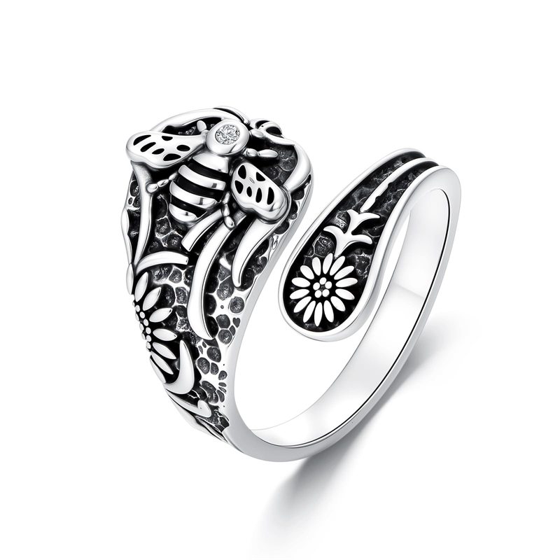 Sterling Silver Vintage Bee Butterfly Dragonfly Hummingbird Tree of Life Sunflower Spoon Rings