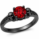 Sterling Silver 10K 14K 18K Gold Personalized Gothic Skull Ring Exquisite Spooky Jewelry for Halloween Lovers