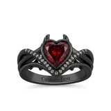Sterling Silver Personalized Birthstone Punk Skull Bat Snake Ring Goth Jewelry for Halloween Birthday