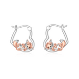 Hypoallergenic Earrings Fox Earrings Sterling Silver Animal Hug Hoop Earrings Jewelry Mothers Day Graduation Birthday Gifts for Women