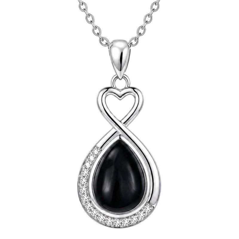 Sterling Silver Teardrop Gemstone Rose Butterfly Infinity Heart Necklace for Women