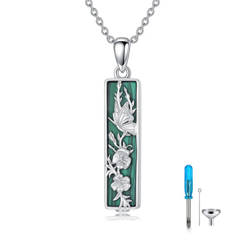 Sterling Silver Hummingbird Urn Necklace for Ashes