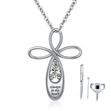 925 SterlingSilver Cremation  Infinity Cross Urn Necklace Urn Necklace Memorial Keepsake Memory Pendant Jewelry Gifts
