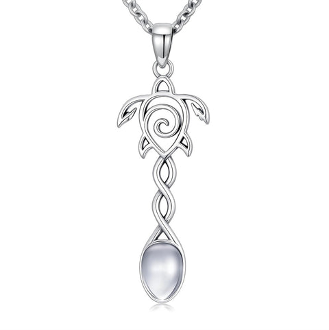 Sterling Silver Horse Turtle Dragon Masks Spoon Pendant Necklace