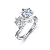 Sterling Silver Moissanite 12 Months Birthflowers Ring