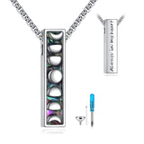 Urn Necklaces for Ashes Sterling Silver Abalone Shell 3D Bar Cremation Jewelry for Ashes Memory Jewelry for Women Men