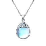 Sterling Silver Moss Agate Labradorite Moonstone Opal Turquoise Celtic Knot  Pendant Necklace