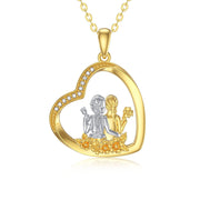 14K Real Gold Heart Necklace , Always My Sister Forever My Friend Sister Necklace Heart Pendant Necklace Birthday Christmas Sister Gift