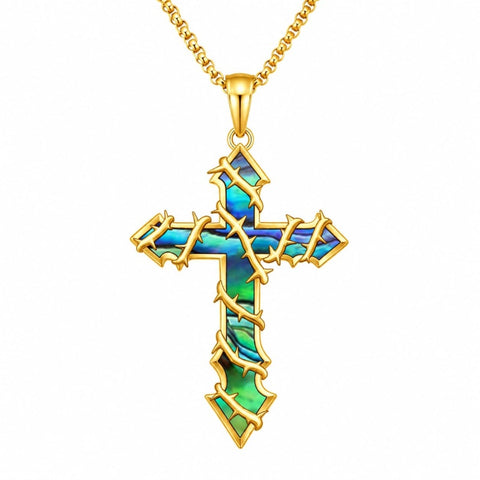 14K Gold Plated Cross Pendant Christian Necklace Baptism Religious Faith Jewelry