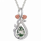 Sterling Silver Teardrop Gemstone Rose Butterfly Infinity Heart Necklace for Women
