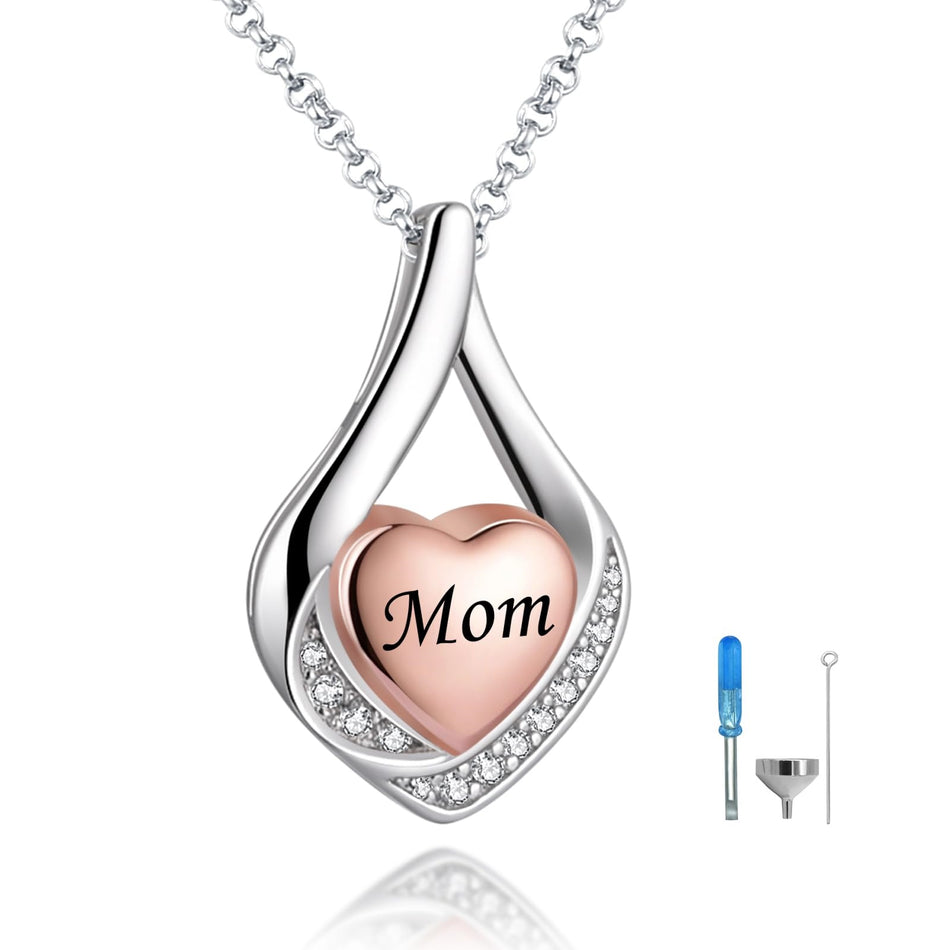 Sterling Silver Personalized Engraved Moss Agate Larimar Moonstone Opal Turquoise Urn Necklace for Ashes