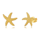 14k Gold Dainty Stud Earrings StarfishEarring for Girls