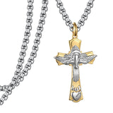 14K Gold Plated  Cross Necklace Religious Amulets Jewelry Gifts