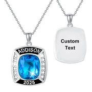 Sterling Silver Personalized Class High School College Graduation University Pendant Necklace