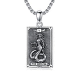 Sterling Silver Tarot Card Hecate Athena Artemis Lilith Medusa Goddess Pendant Necklace