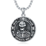 Sterling Silver Personalized Photo Memento Mori Pendant Skull Pendant Necklace