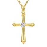 14K Gold Plated Cross Pendant Necklace Faith Jewelry Gift for Women