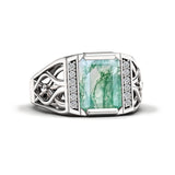 Sterling silver 10K 14K 18K Gold Emerald Cut 4 Carat Mens Gemstone Engagement Ring Promise Ring for Men