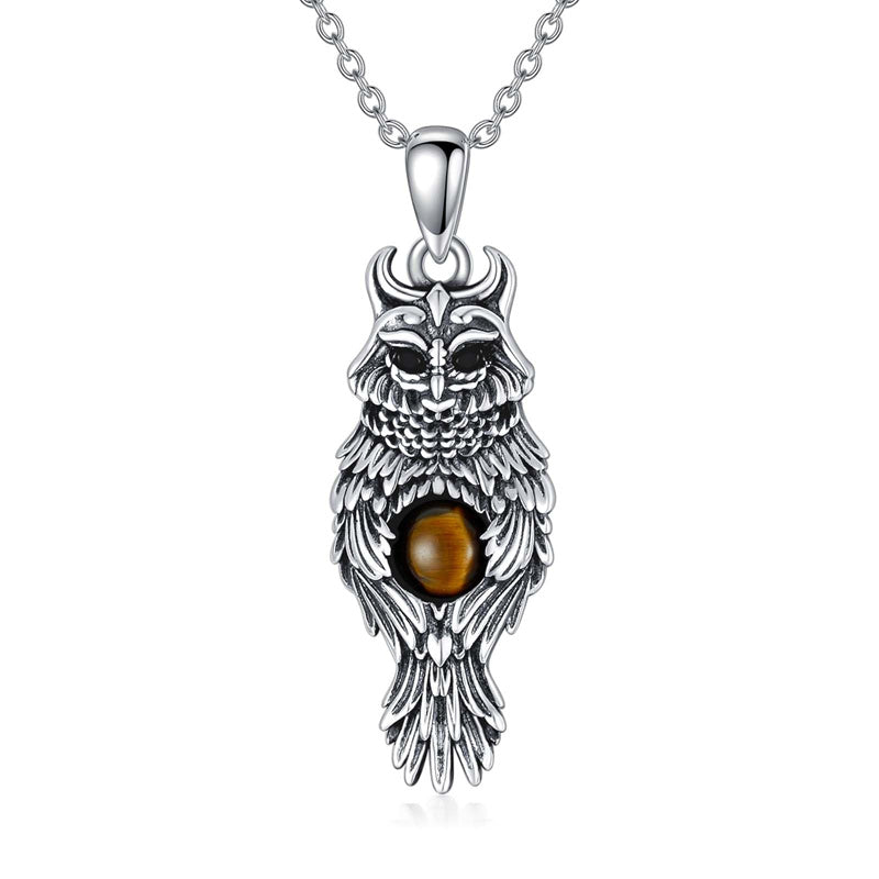 Sterling Silver Blue Jay Eagle Phoenix Owl Pendant Necklace for Women