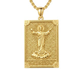 14K Gold PlatedJesus Saint Michael Saint George Saint Jude Pendant Necklace