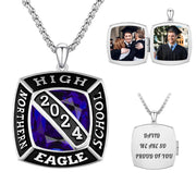 Sterling Silver Personalized Photo Class High School College Graduation Necklace