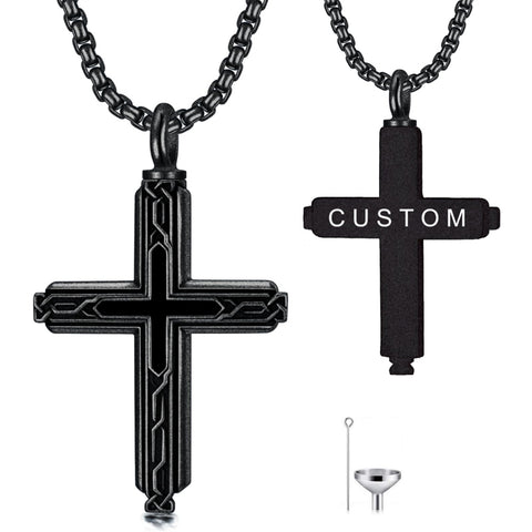 Sterling Silver Obsidian Lapis Lazuli Tigers Eye Turquoise Celtic Knot & Cross Urn Necklaces for Ashes