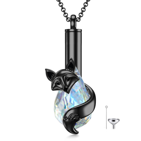 Sterling Silver Teardrop Crystal Butterfly Dragonfly Fox Hummingbird Phoenix Tree of Life Urn Necklaces for Ashes