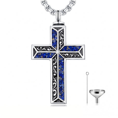 Sterling Silver Cross Hummingbird Cardinal  Rose Sunflower Urn  Necklace for Ashes Cremation Jewelry