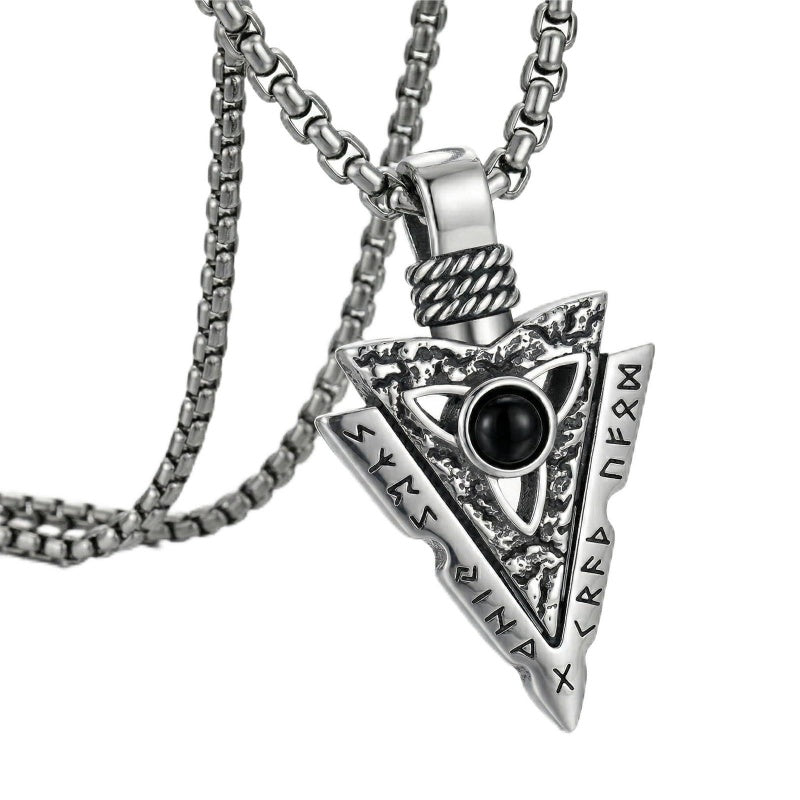 Malachite Turquoise Arrow Pendant Necklace for Men