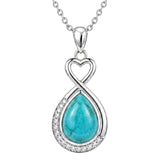 Sterling Silver Teardrop Gemstone Rose Butterfly Infinity Heart Necklace for Women