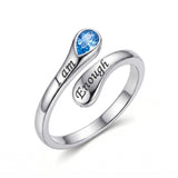 Sterling Silver I Am Enough God Is With Me Let Go Let God Faith Over Fear Faith Hope Love Just Breathe Open Ring