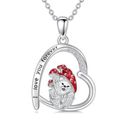 Sterling Silver Hedgehog Pendant Necklace Engraved withI Love You Forever