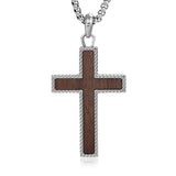 14K Gold Plated Wooden Cross Necklace Jewelry Gift for Him