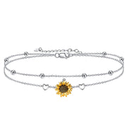 Sterling Silver Sunflower Bracelet