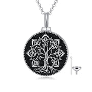 Sterling Silver Tree of Life Lotus Urn Necklaces for Ashes