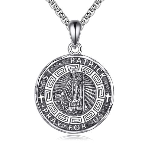 Religious Protector Necklace Sterling Silver Patron Saint Pendant Jewelry Gifts for Women Men